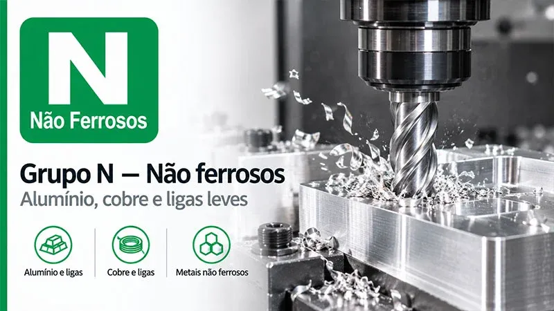 Ferramenta de corte aplicada à usinagem de alumínio e materiais não ferrosos do grupo ISO N