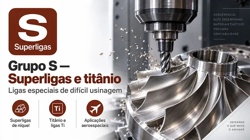 Ferramenta de corte aplicada à usinagem de superligas e titânio do grupo ISO S